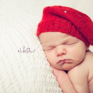 Bonnet tricoté bébé fille béret bonnet paillettes scintillant rose bonnet cadeau Français turban photographie accessoire photo nouveau-né-12 mois vêtements image 4