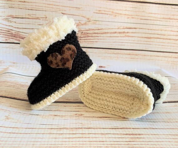 Hand Knitted Baby Goth Boots Booties Clothes Slippers Gothic Punk