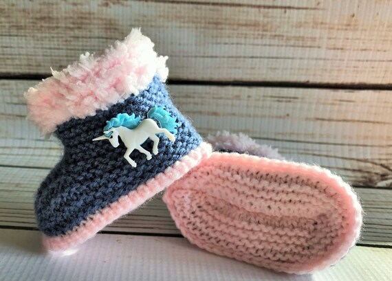 Botas de unicornio tejidas a mano para ni a botines zapatillas