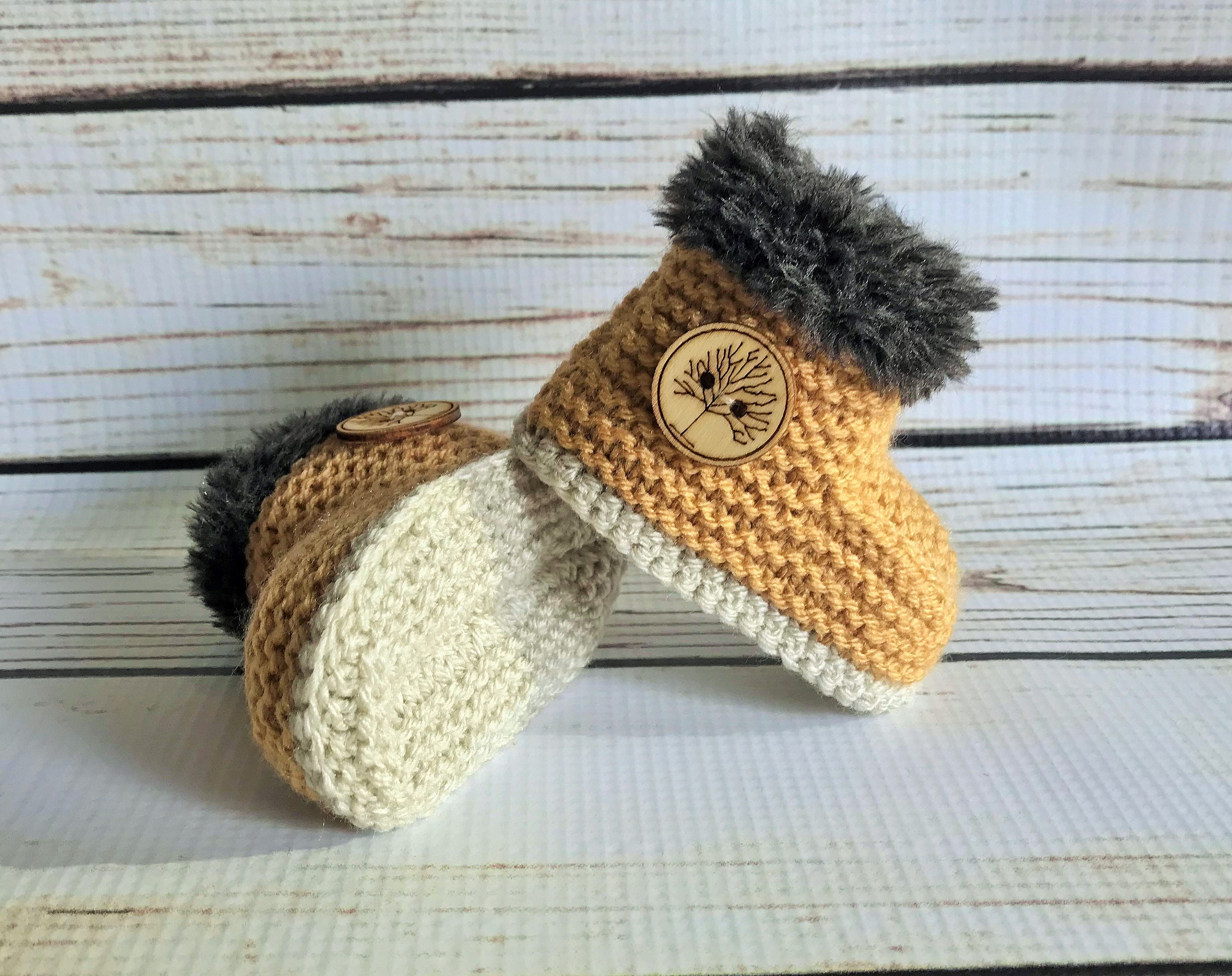 Knitted Baby Boots Etsy
