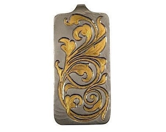 24k Gold Inlayed Pendants part of the “Damascus Steel Series ”