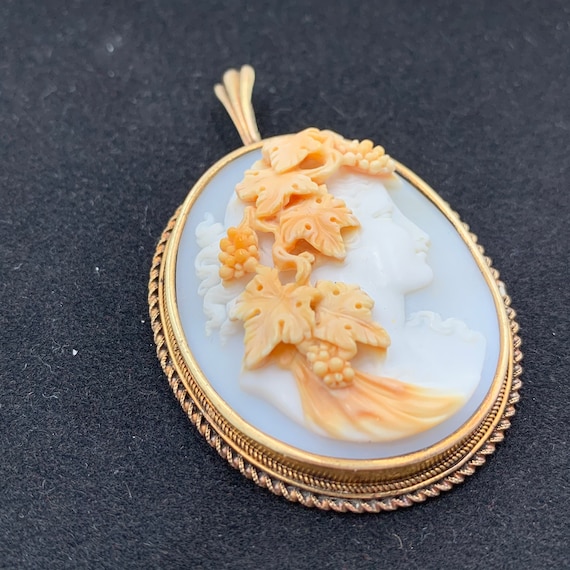 cameo antique shell 1800s Italian hand carved pen… - image 7