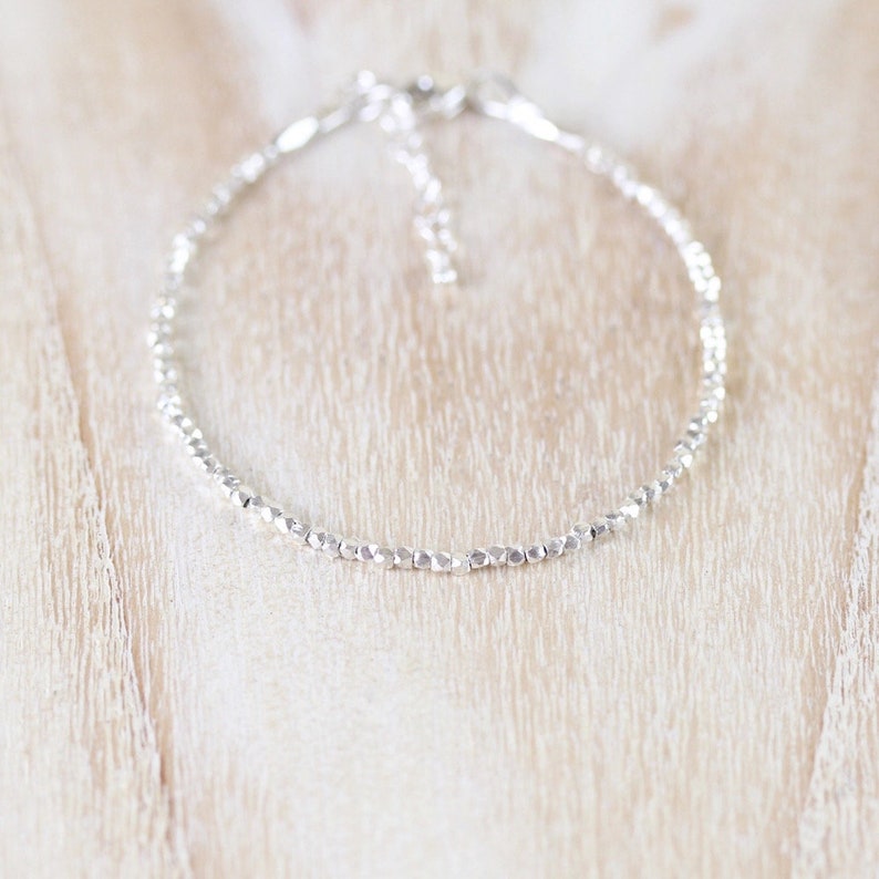Sterling & Fine Silver Dainty Bracelet Thin Slim Stacking Etsy