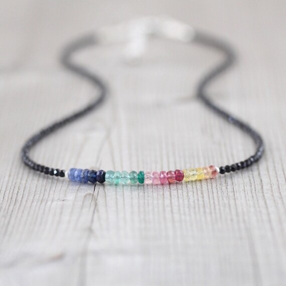 Lovely様 ブラックスピネル AAA ボタンカットビーズ ネックレス