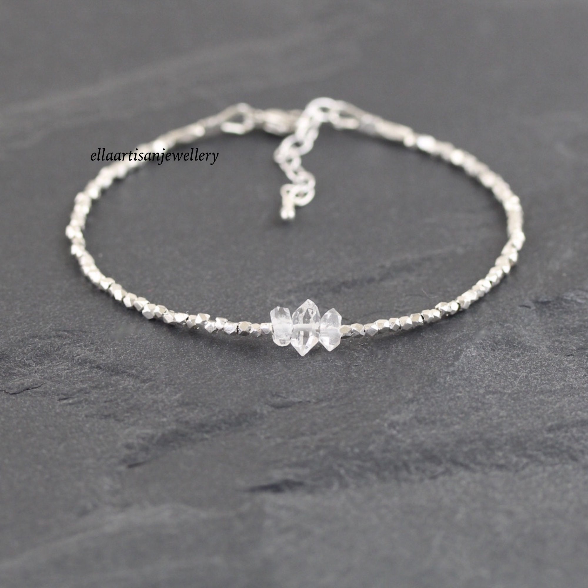 Bracciale A Spirale Con Diamanti Herkimer Naturali In Argento 925 – Starborn