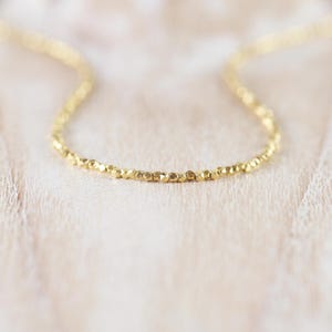 14Kt Yellow Gold Vermeil Necklace with Tiny 1.5mm Faceted Beads, Dainty Choker or Long Layering Necklace, Delicate Fine Jewelry for Women image 2