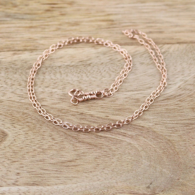 Delicate Round Trace Chain 14,15,16,17,18,19,20,22,23,24,25,26,27 and 28 In Rose Gold Filled Cable Chain Strong Pendant /& Necklace Chain