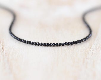 ブラックルチルクォーツネックレス（スターリングシルバー、ゴールド