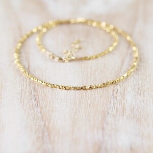 14Kt Yellow Gold Vermeil Necklace with Tiny 1.5mm Faceted Beads, Dainty Choker or Long Layering Necklace, Delicate Fine Jewelry for Women image 5