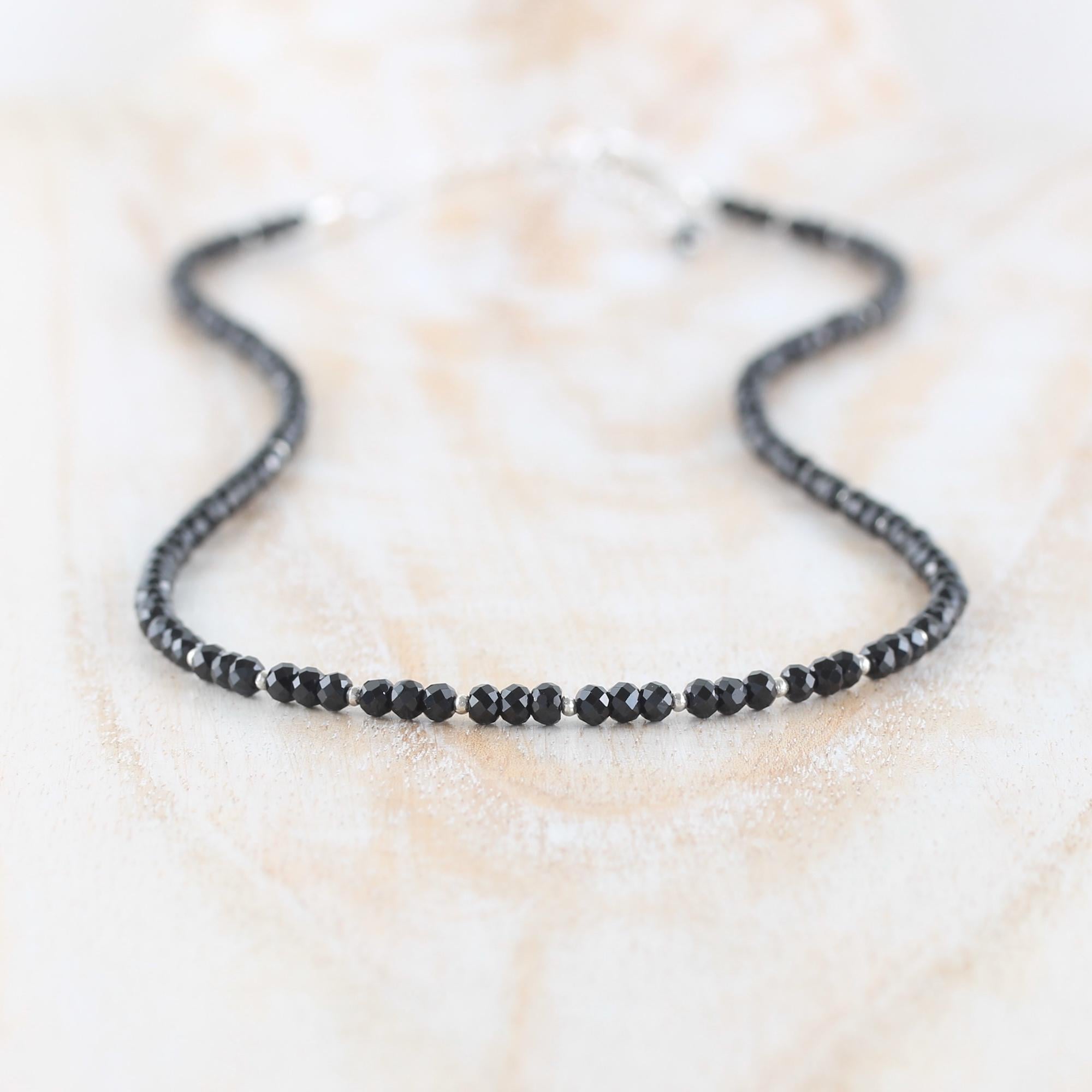 Lovely様 ブラックスピネル AAA ボタンカットビーズ ネックレス