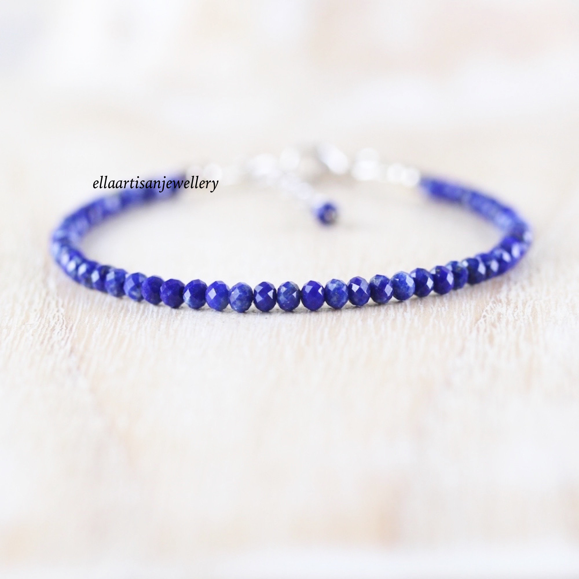 Lapis Lazuli & Sterling Silver Bracelet AAAA Navy Blue | Etsy