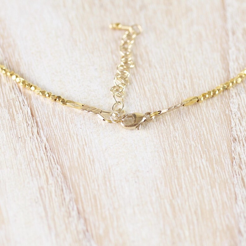 14Kt Yellow Gold Vermeil Necklace with Tiny 1.5mm Faceted Beads, Dainty Choker or Long Layering Necklace, Delicate Fine Jewelry for Women image 6