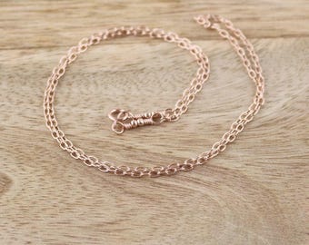 Rose Gold Filled Cable Chain, Strong Pendant & Necklace Chain, Delicate Round Trace Chain 14 - 30 In
