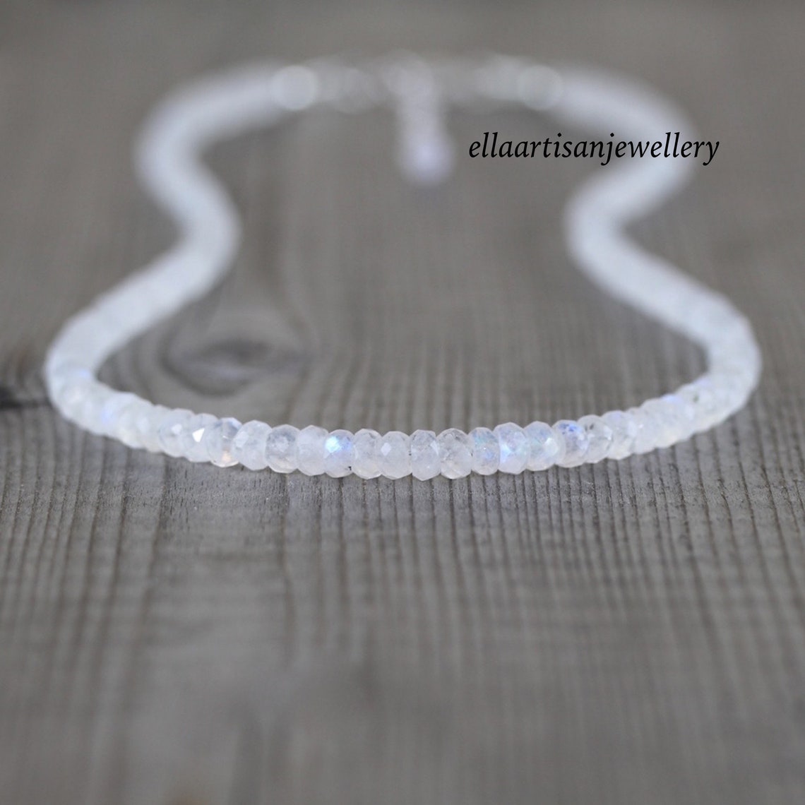 •LINKED• rainbow moonstone + silver necklace (19