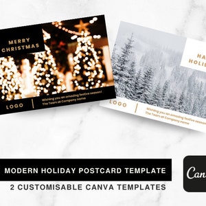 Prettige kerstdagen / kerstkaart - gepersonaliseerde Canva-sjabloon / fijne feestdagen / promotiekaart voor sluitingsdatums voor bedrijven