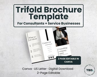 Moderne dreifache Broschüre Canva Vorlage | bearbeitbarer Marketing-Flyer | US Letter (Digitaler Download)