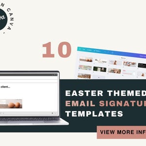 Easter email signature - &quot;out of office&quot; editable canva template for a fun email signature that stands out.