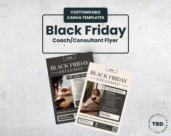Black Friday Flyer Vorlage - Bearbeitbares Canva Design für Coaches