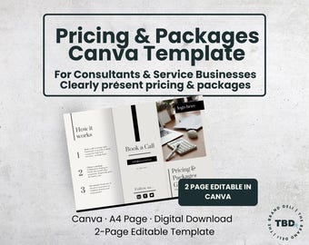 Preise & Pakete-Leitfaden Canva Vorlage | editierbarer Service Paket A4 Flyer (Digitaler Download)