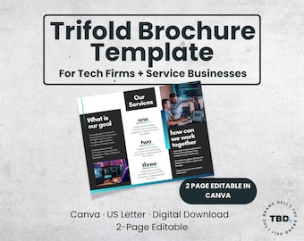 Business Flyer Vorlage für Moderne Tech Firm / Dienstleister | professionelles bearbeitbares Canva Design Digital Download