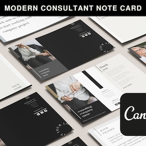 6 Moderne Business Notecard Vorlagen - minimal Berater [003] - personalisiere diese Canva Vorlage / Postkarte / Dankeschön Karte Promotion Karte