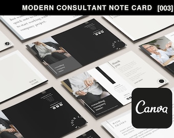 6 Modern Business Notecard templates - minimal consultant [003] - personalise this Canva template / postcard / thank you card promotion card
