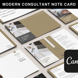 6 sjablonen voor moderne visitekaartjes - minimal consultant [007] - personaliseer deze Canva-sjabloon / ansichtkaart / bedankkaart-promotiekaart