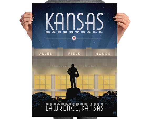 Kansas Basketball Matte Litho Print