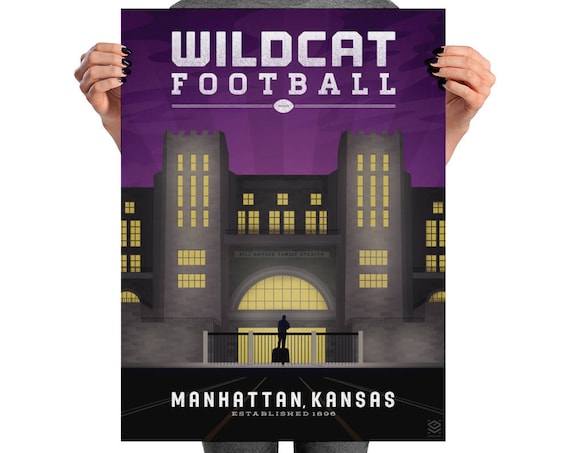 Wildcat Football Matte Litho Print