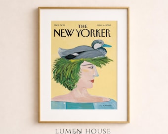 Póster de la portada de Maira Kalman en The New Yorker / Lámina decorativa con sombrero de pato / Póster auténtico de la portada de la revista