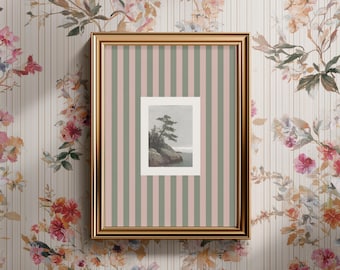 Cuadro de paisaje costero, lámina vintage de la costa, arte natural en tonos neutros, lámina minimalista con acabado mate, decoración de océano tranquilo.