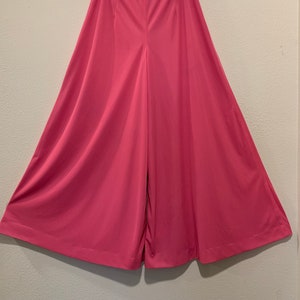 1960&#39;s Vintage Palazzo Pants ~ Pink Nylon, Zips Up The Back,  Huge and Wide Bells Legs, Looks Like A Long Skirt But Not ~ Great Condition