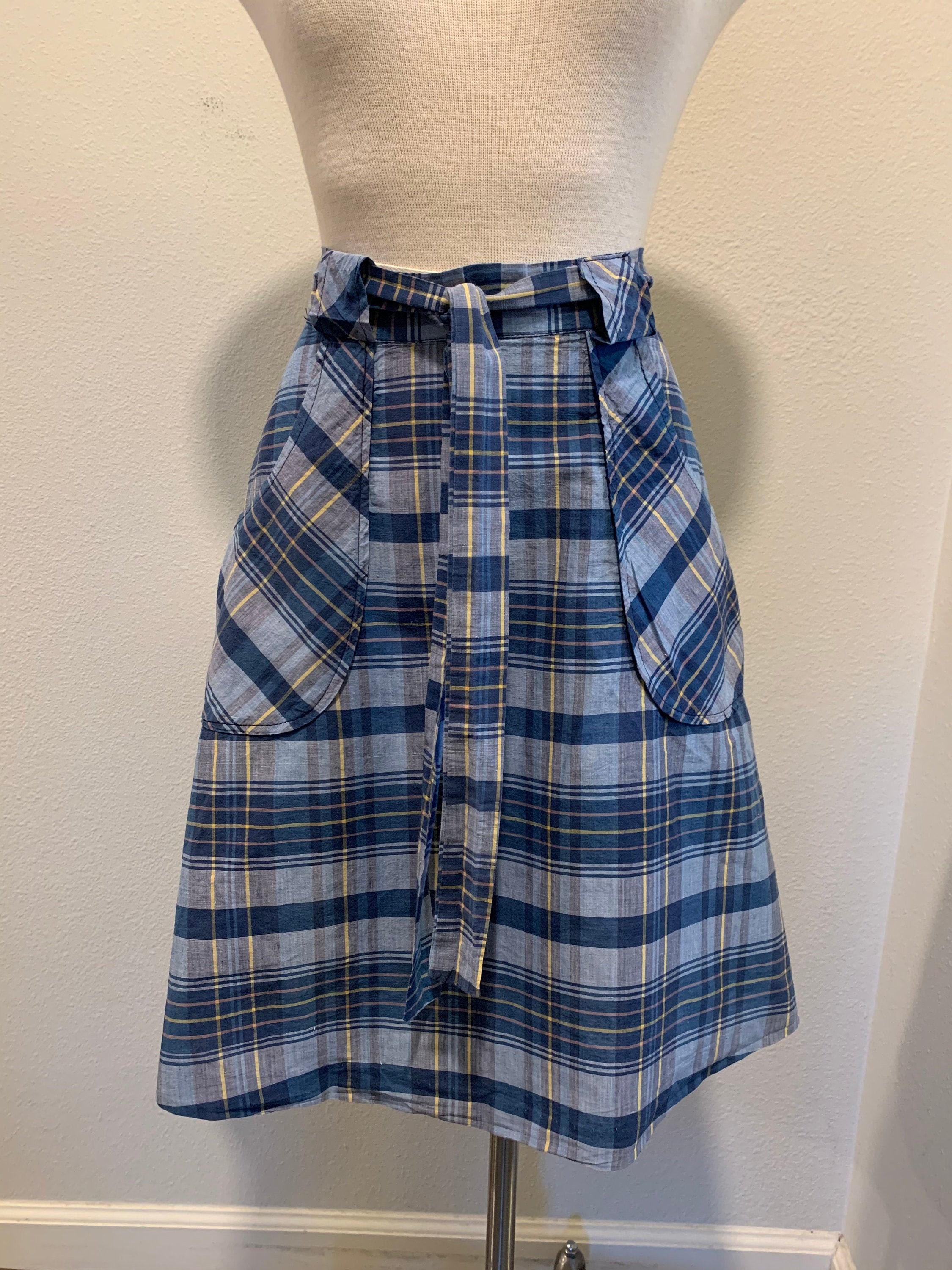 1970's Vintage Wrap Around Skirt Navy Blue Vintage | Etsy