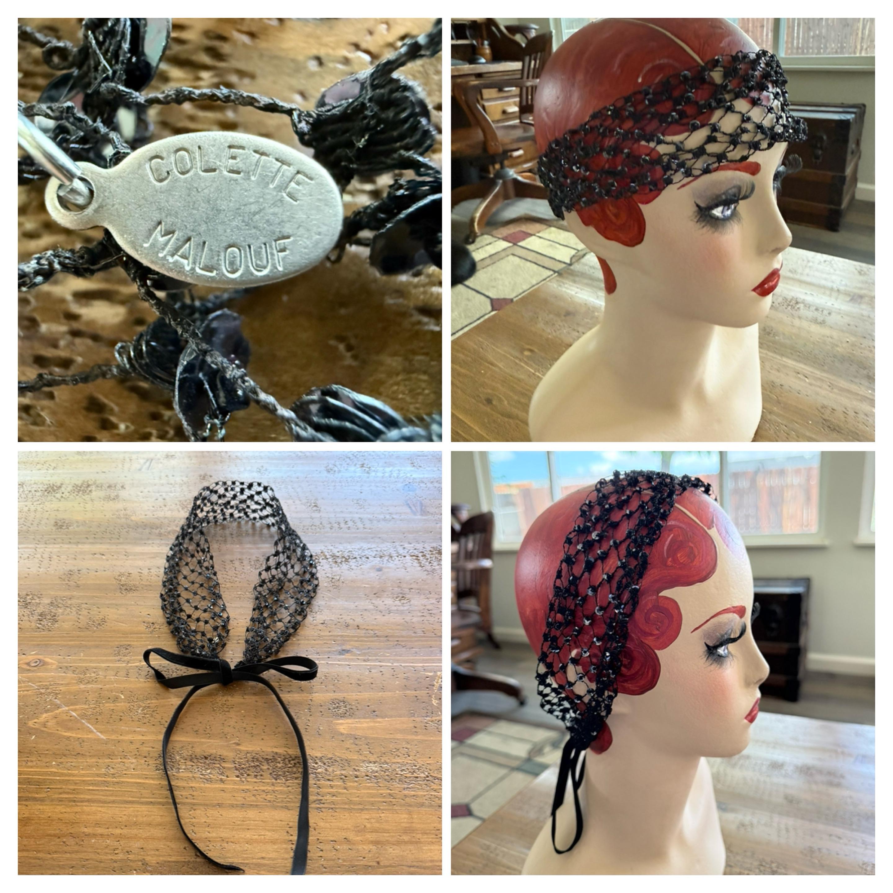 Colette Malouf Crystal Embellished Headband Colette Malouf Leather-Trimmed Wire Headband - Brown Hair  main image 3