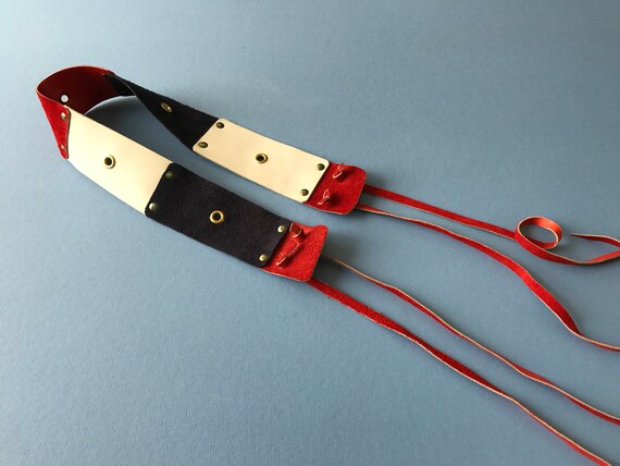 1960s Vintage Hippie Belt ~ Red, White, and Blue ~ Leather  display picture 3
