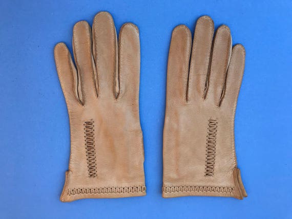 Vintage French Leather Gloves ~ Marked Made In Fr… - image 2