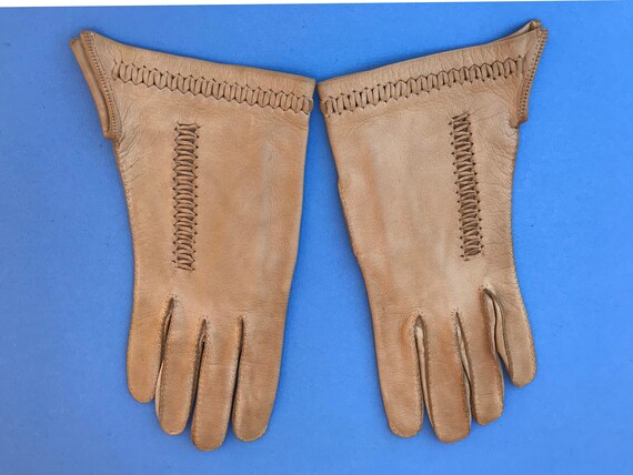 Vintage French Leather Gloves ~ Marked Made In Fr… - image 1