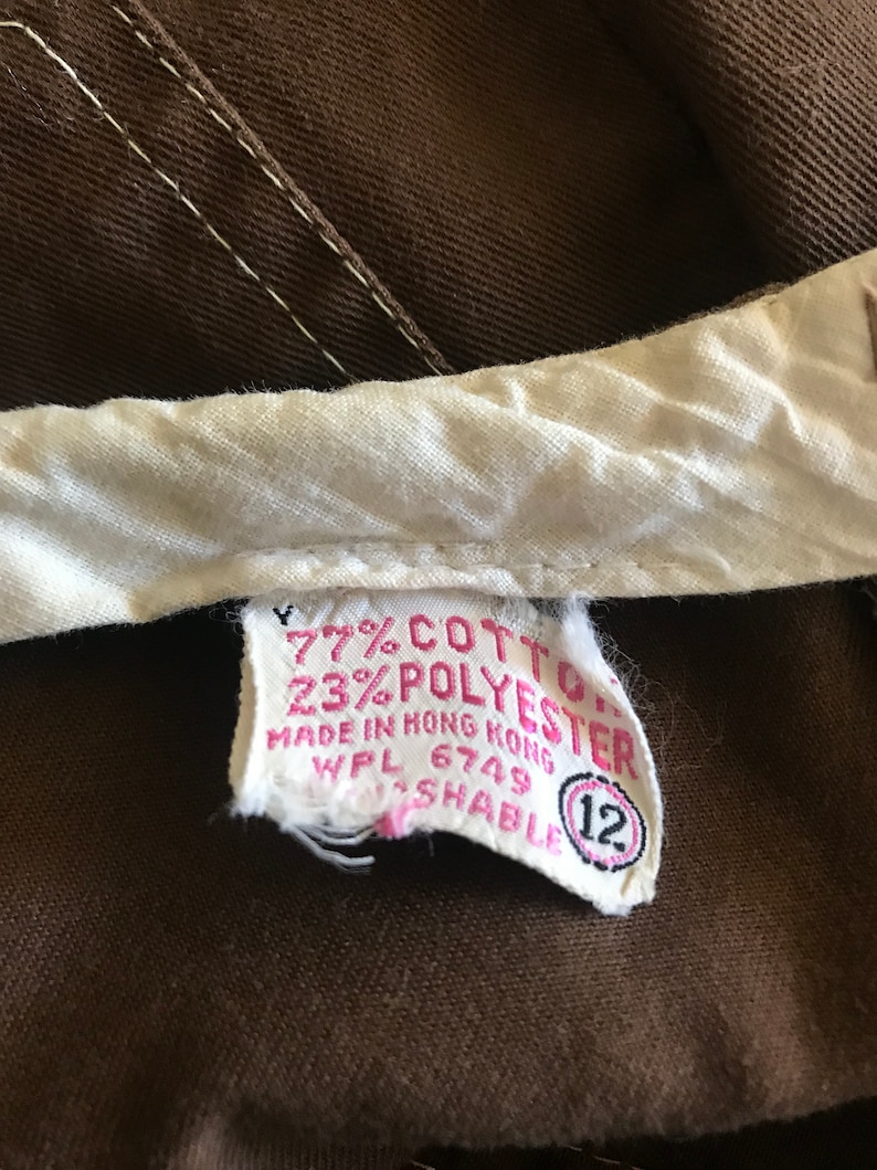 1970s Vintage Short Shorts Made In Hong Kong ~ Very Good Condition Brown Buttons Up High Waist Pockets In Front And Back