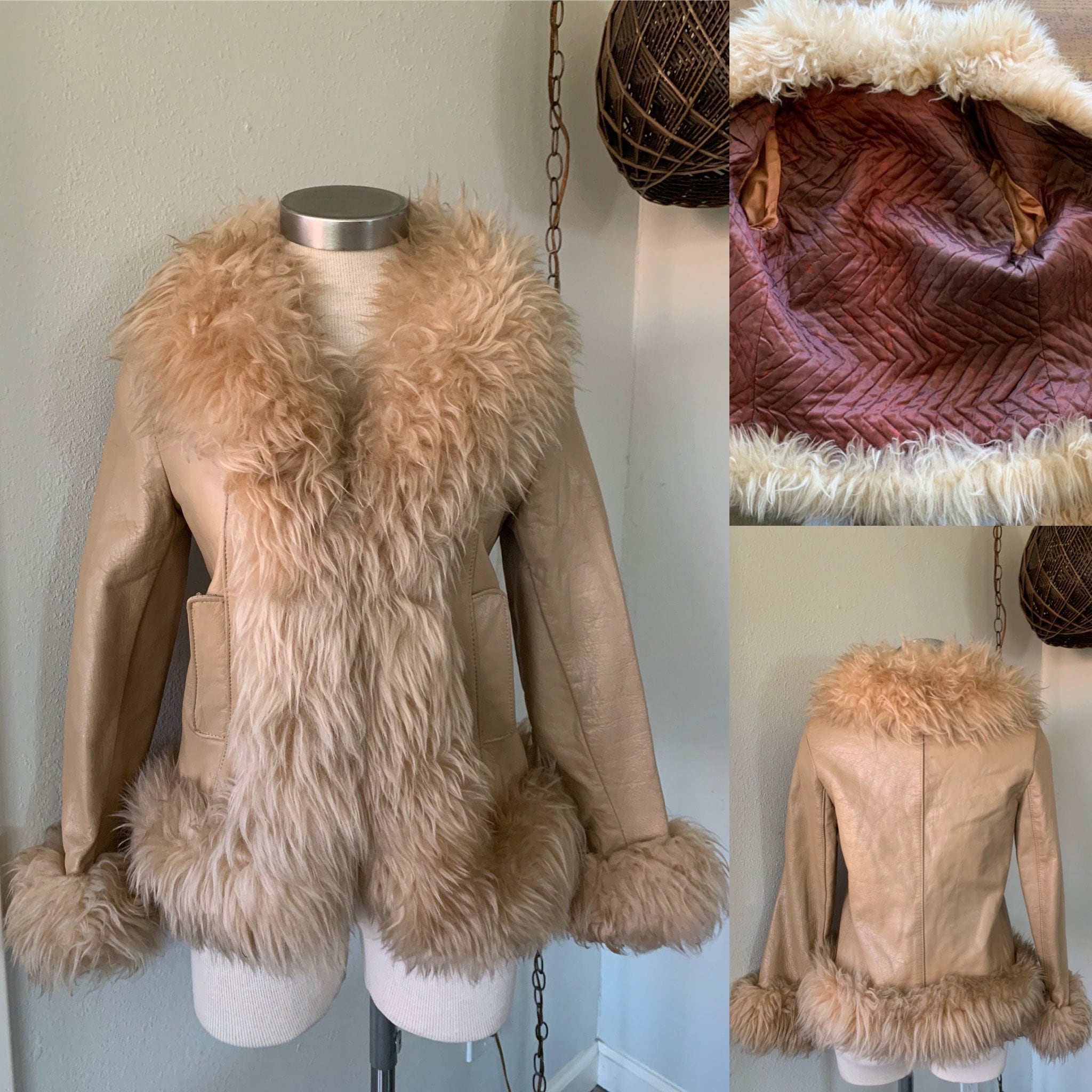 Late 1960's Vintage Jacket ~ Penny Lane Jacket, Tan Leather