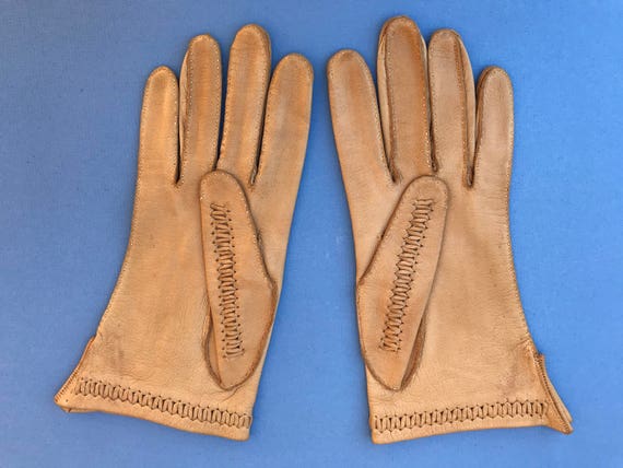 Vintage French Leather Gloves ~ Marked Made In Fr… - image 3