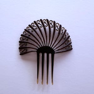 Antique Victorian Hair Comb ~ Very Sparkling All The Red Paste Stones And Black Celluloid ~ Great  Quality And Condition