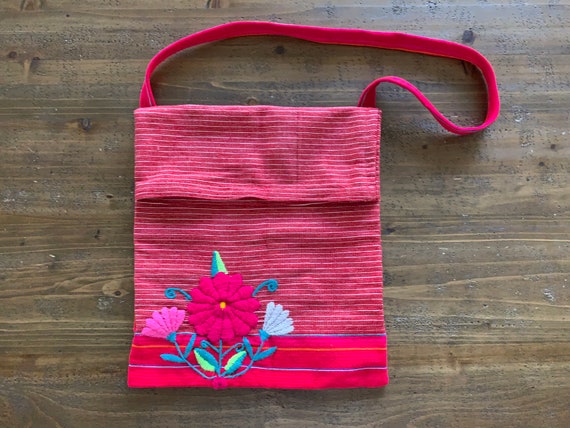Pretty Vintage 1970's Bag ~ Mexico, Pink, Red, An… - image 1