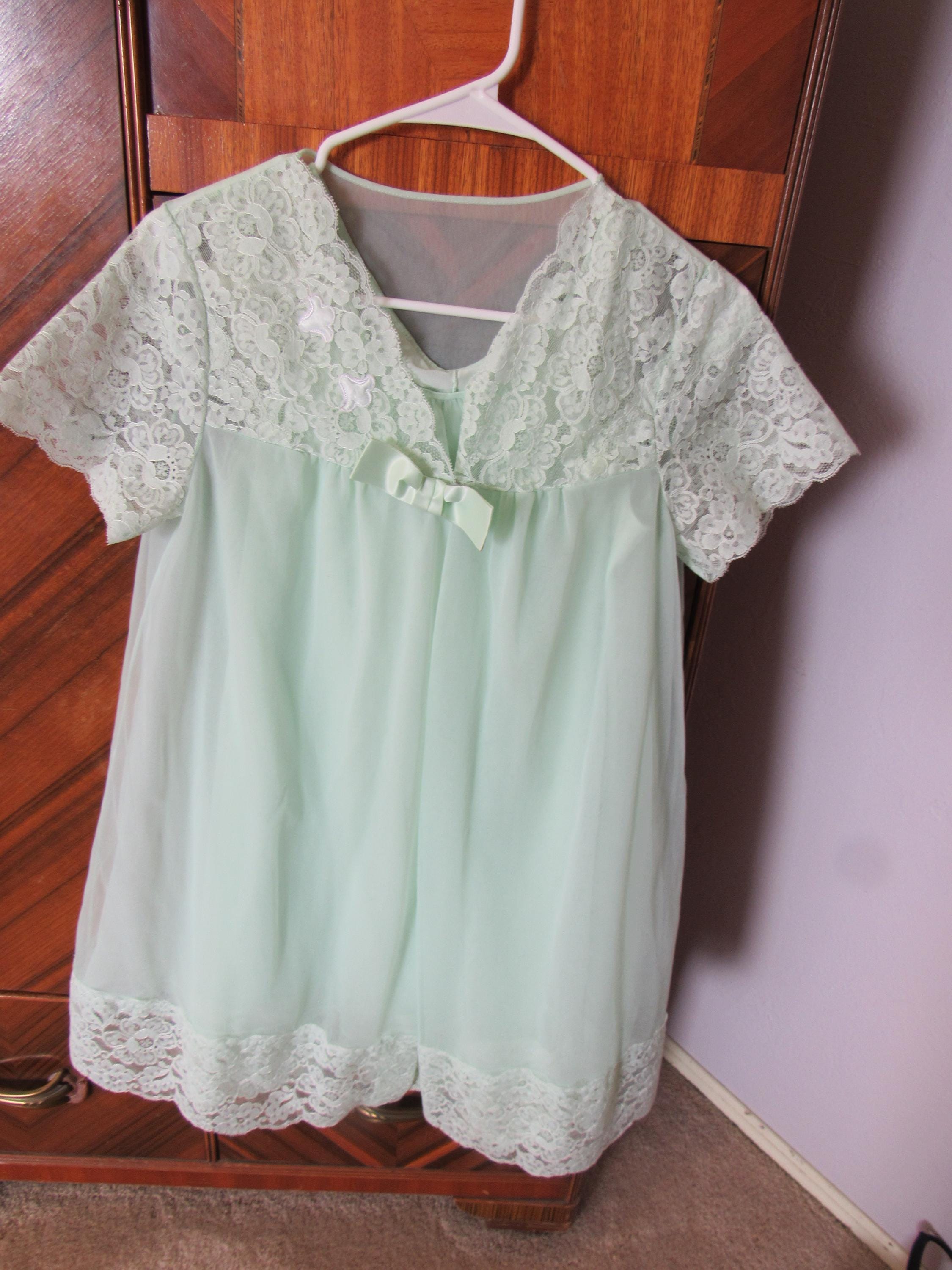 Buy Vintage Blue Nylon Baby Doll Shadowline Nighty Petite Online