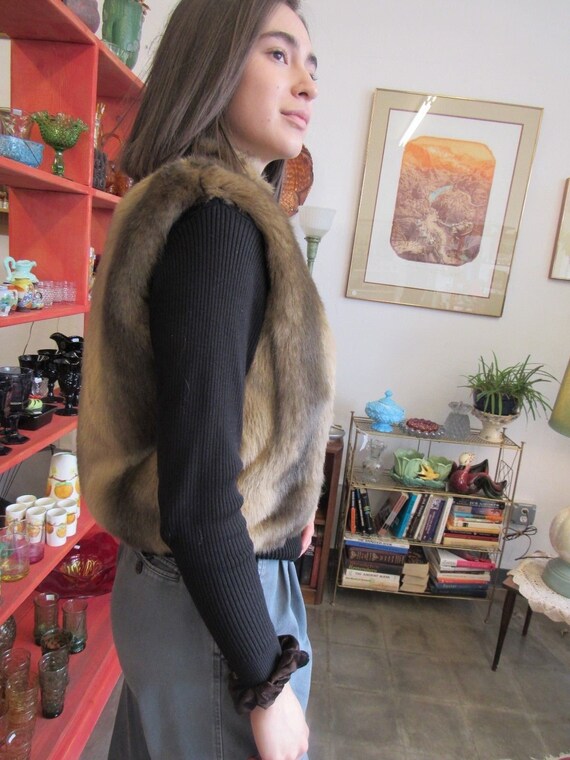 SALE! Women's Large Faux Mink Fur Vest - image 4