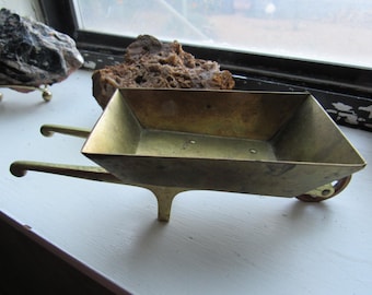 Vintage Brass and Copper Small Wheelbarrow