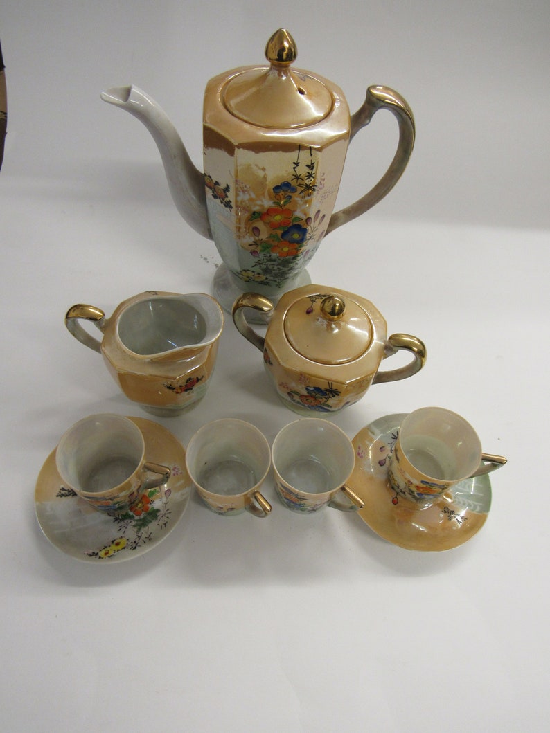 Vintage Japanese Porcelain Tea Set Etsy