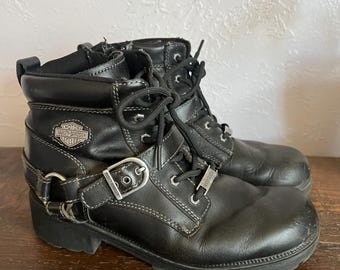 Vintage Black Harley Davidson Eonens Boots Size 10