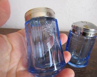 Blue Glass Salt and Pepper Shaker Set
