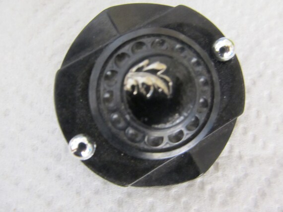 1950s Black BAKELITE Brooch or Pin TESTED - image 2