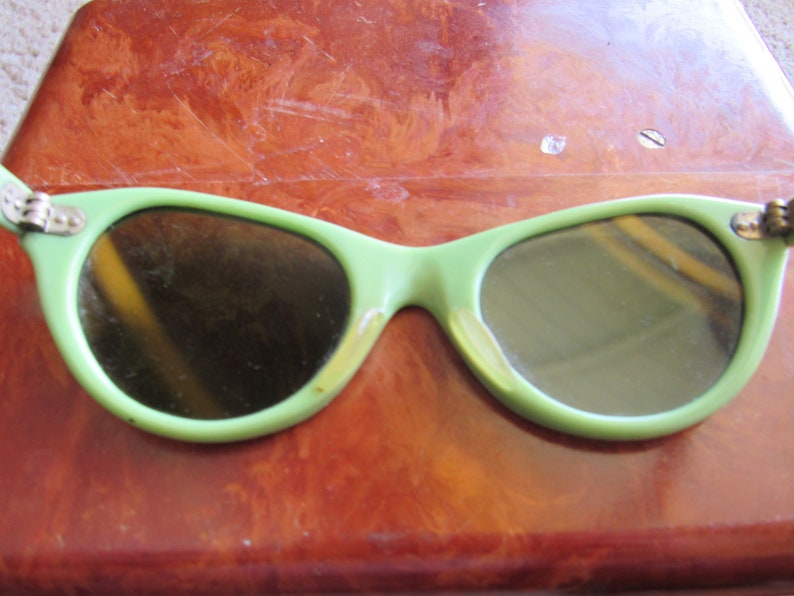 Vintage Lime Green Plastic Sunglasses Vintage